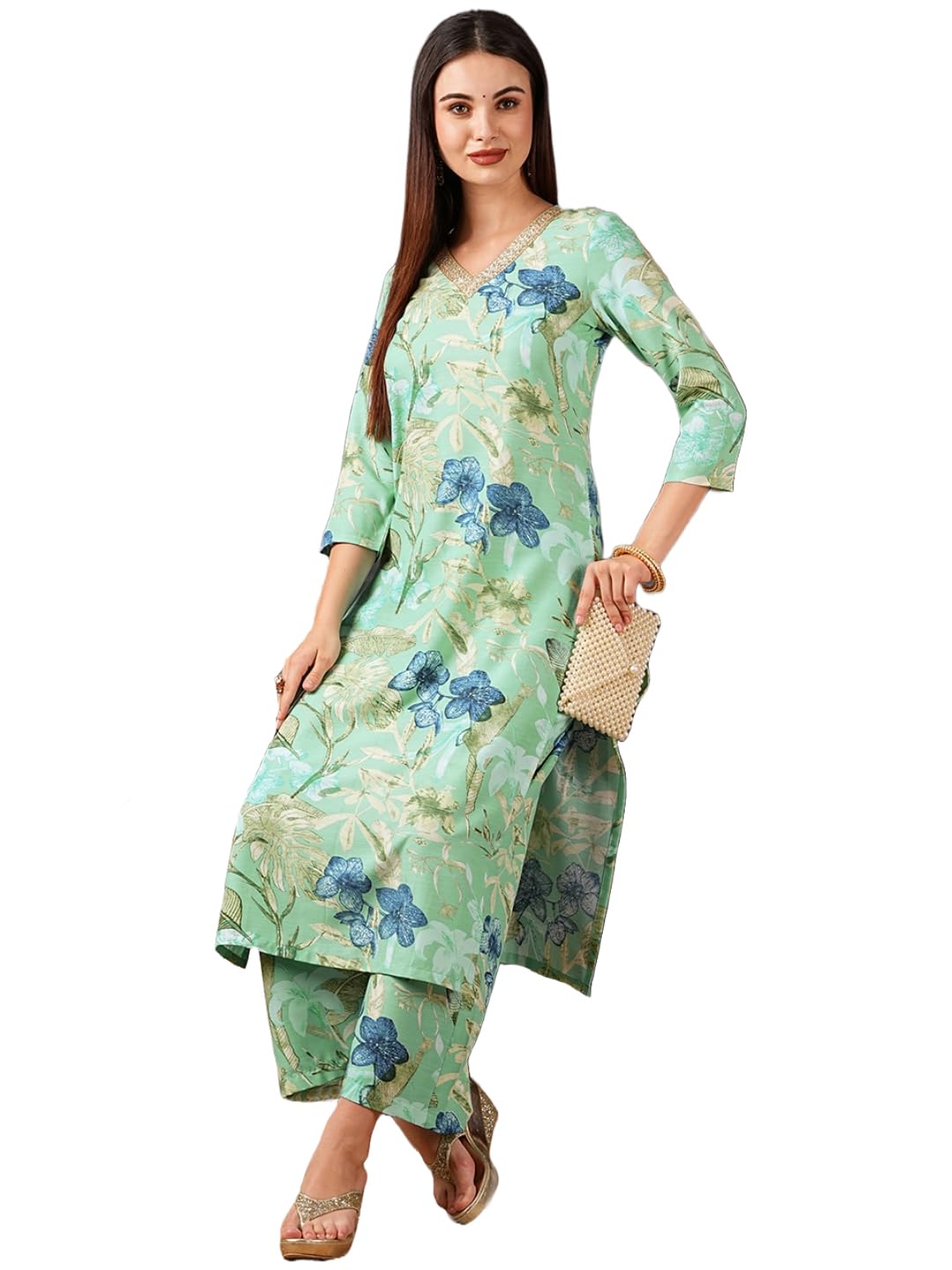 DESIGNER Women's Rayon Blend Kurta with Palazzo