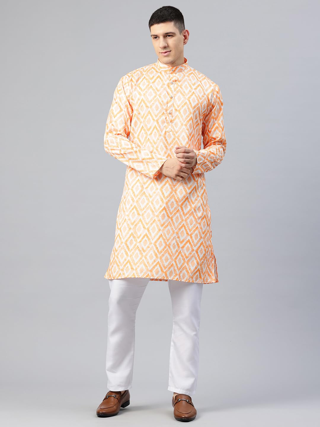 Luxrio Printed Kurta for Men Cotton Blend Linen