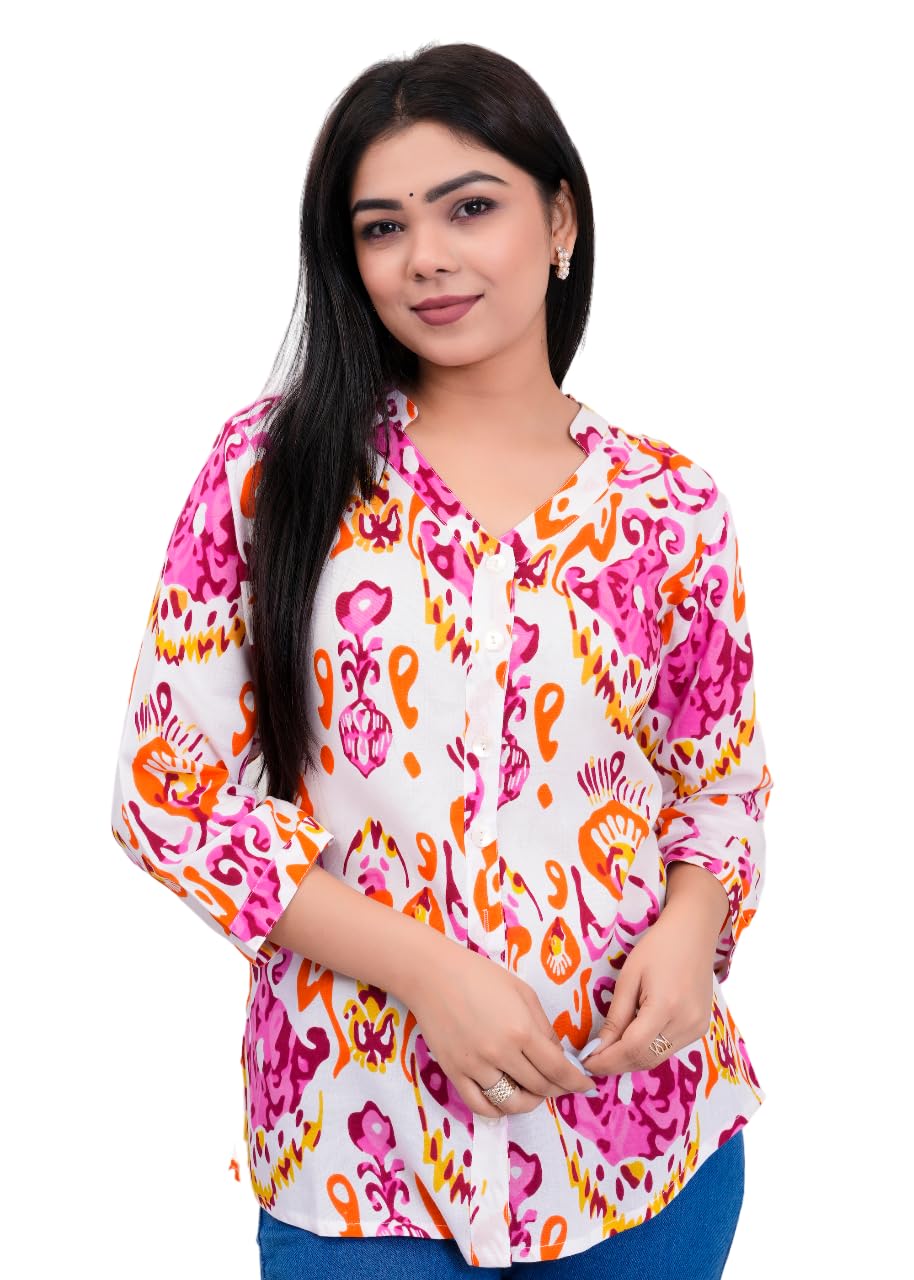 Lamenda Fashions Floral Printed Shirt Style Top