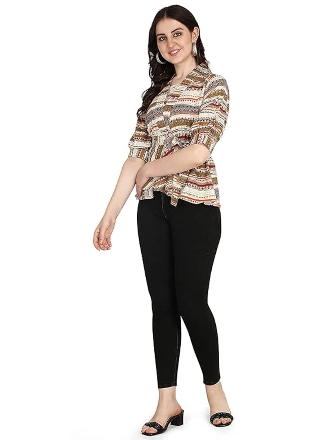 Leriya Fashion Women's Printed Regular Fit Top with Half Sleeves for Office Wear, Casual Wear, Under 399 Top for Women/Girls Top