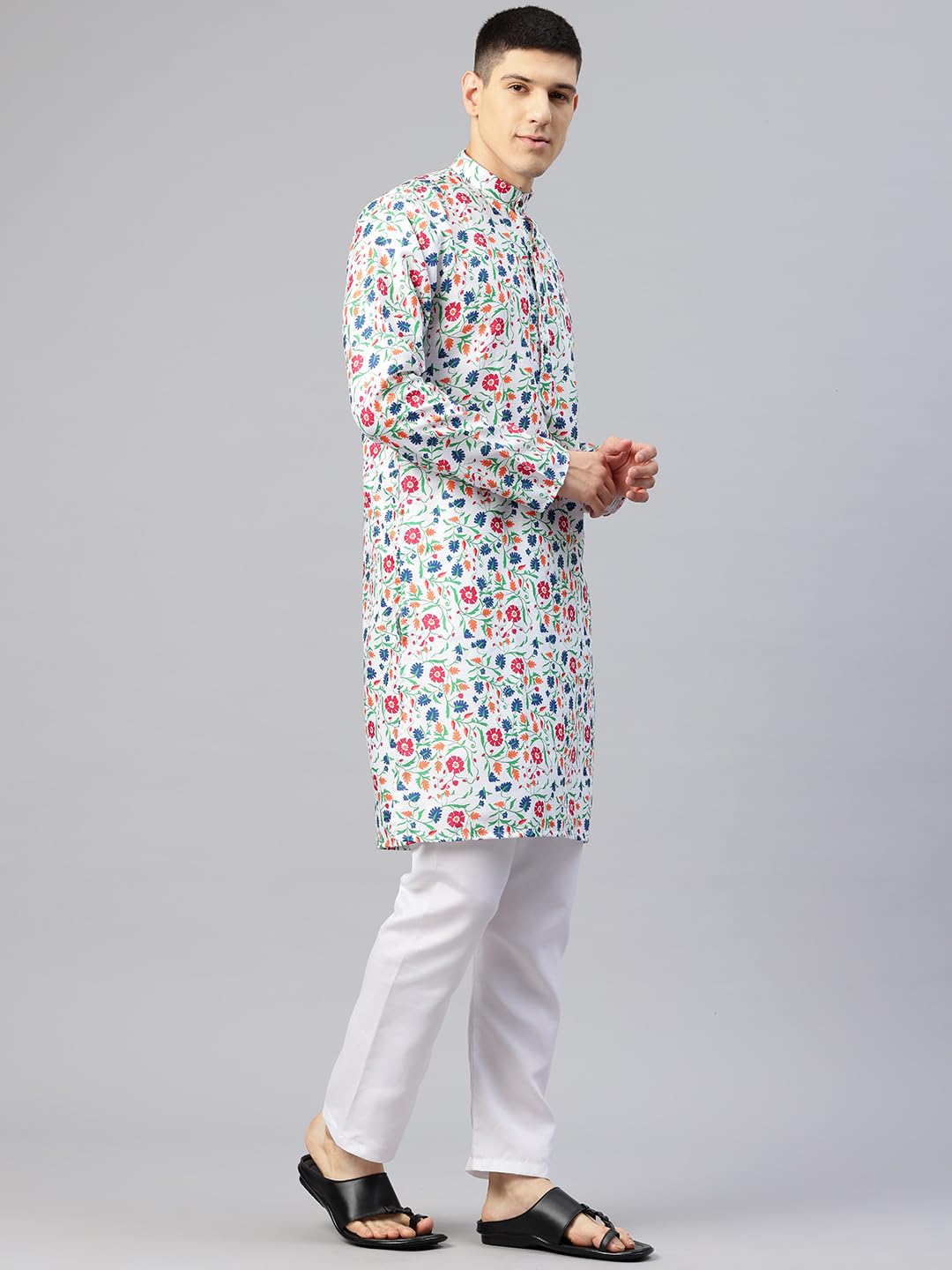 Luxrio Printed Kurta for Men Cotton Blend Linen