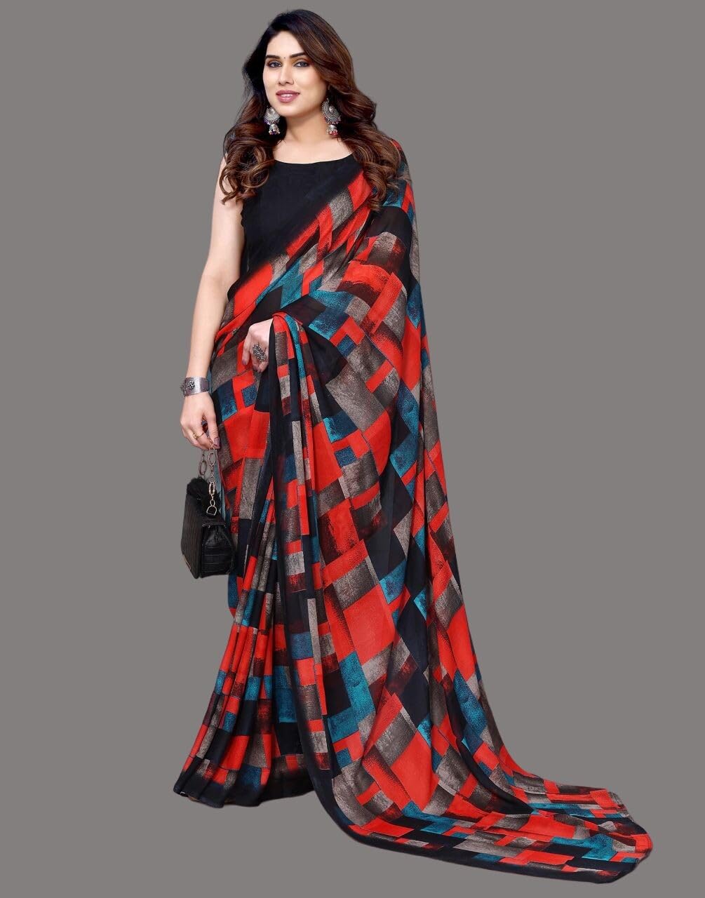 FASHION Women's Georgette Floral Printed Saree