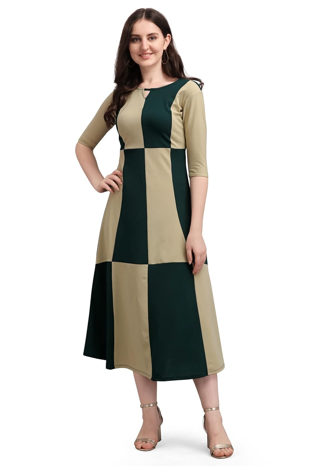 PURVAJA Women's Corduroy Empire Waist Maxi Casual