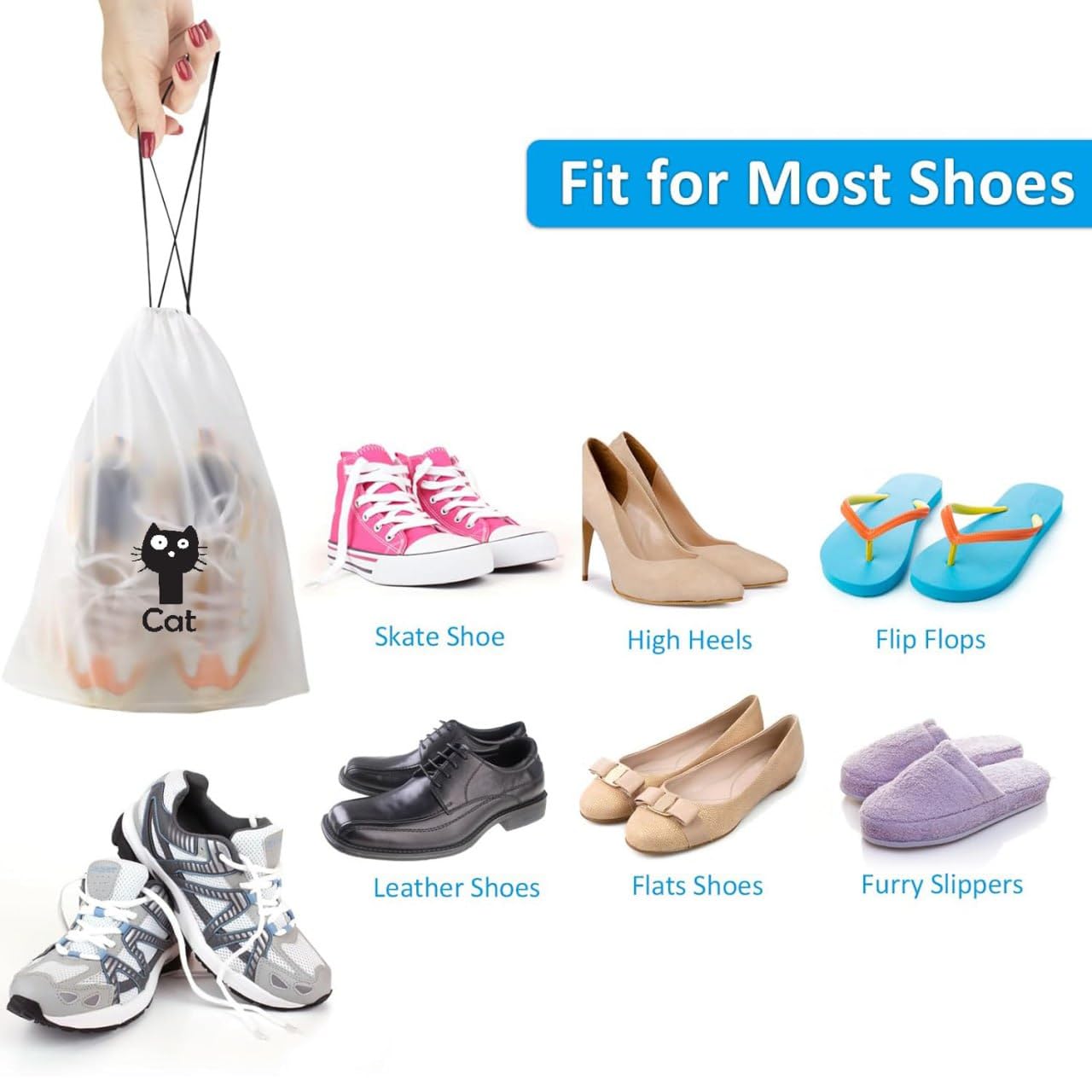 Pristu Pack of 20 Pcs Shoe Bag Cover for Shoe Storage