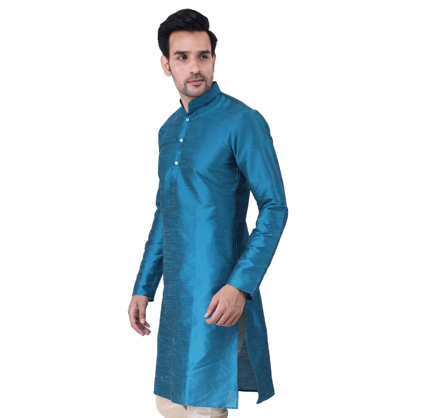 ZYMIN Men's Silk Blend Knee Length Solid Color Style