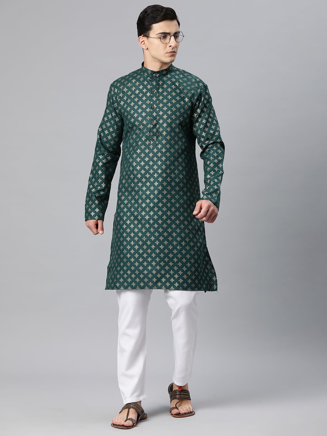 Luxrio Kurta for Men Cotton Blend Printed Regular Fit