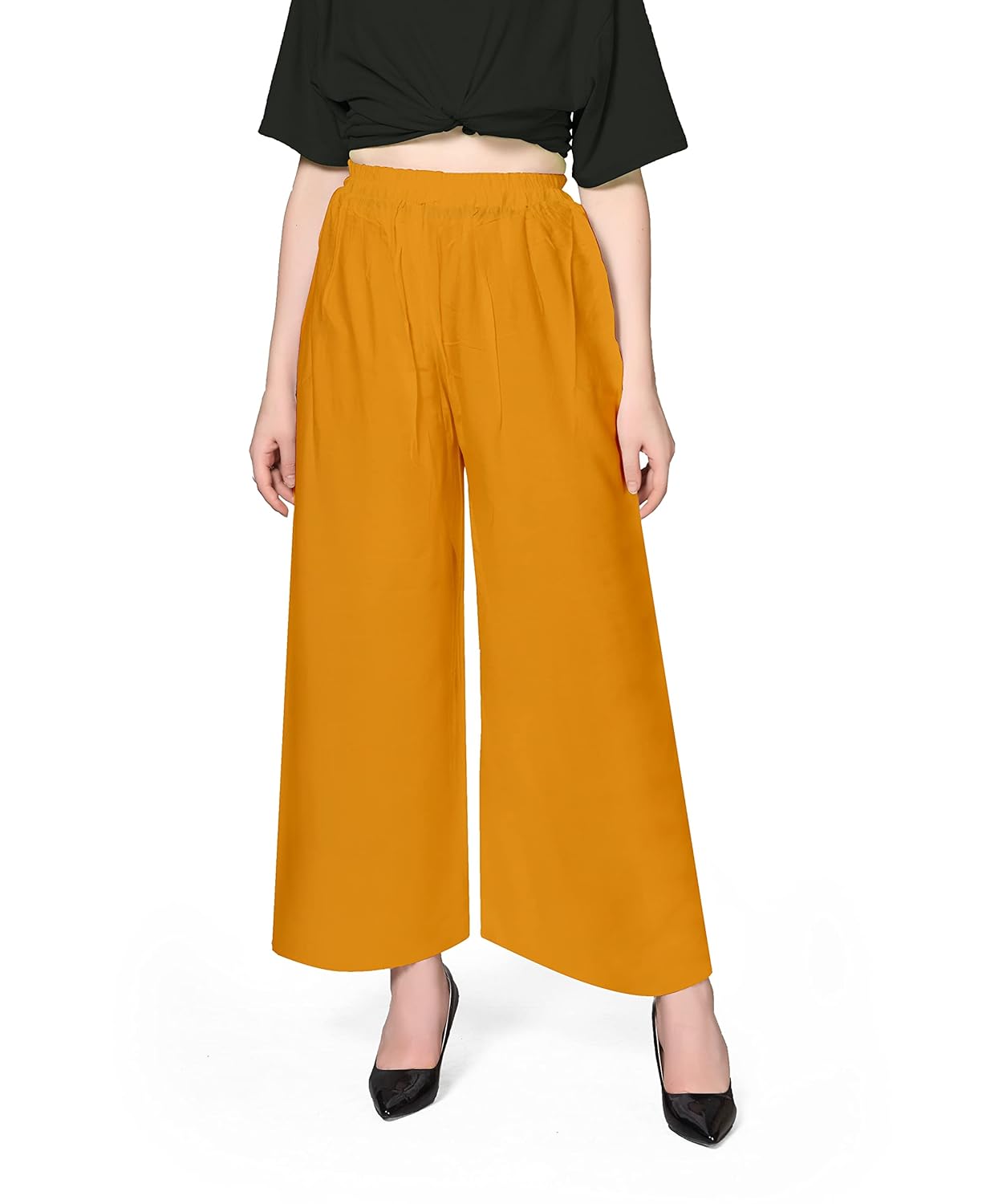 Pranjal Women's Premium Regular Fit Rayon Palazzo