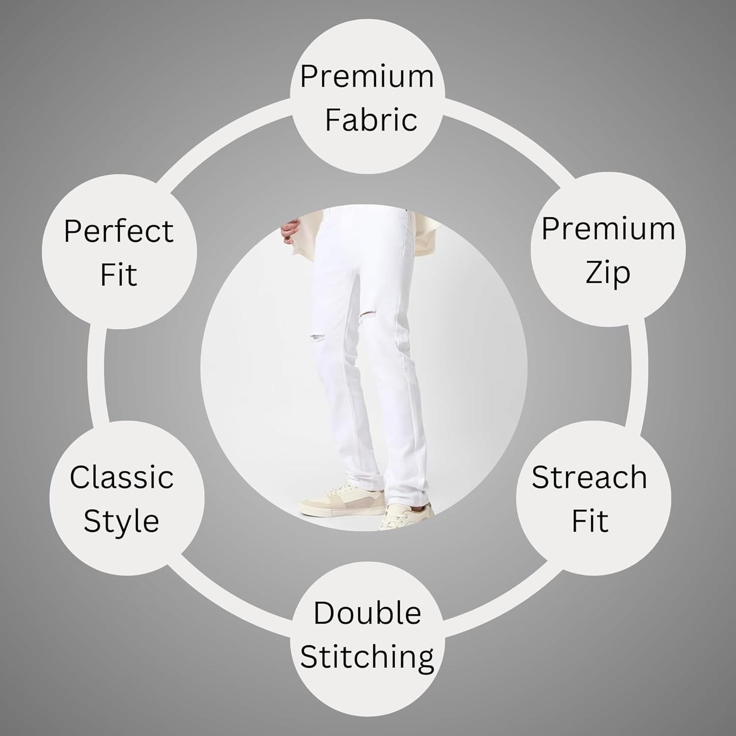 PYKAR Mens Jeans Stretchable Cotton Fabric Regular Fit