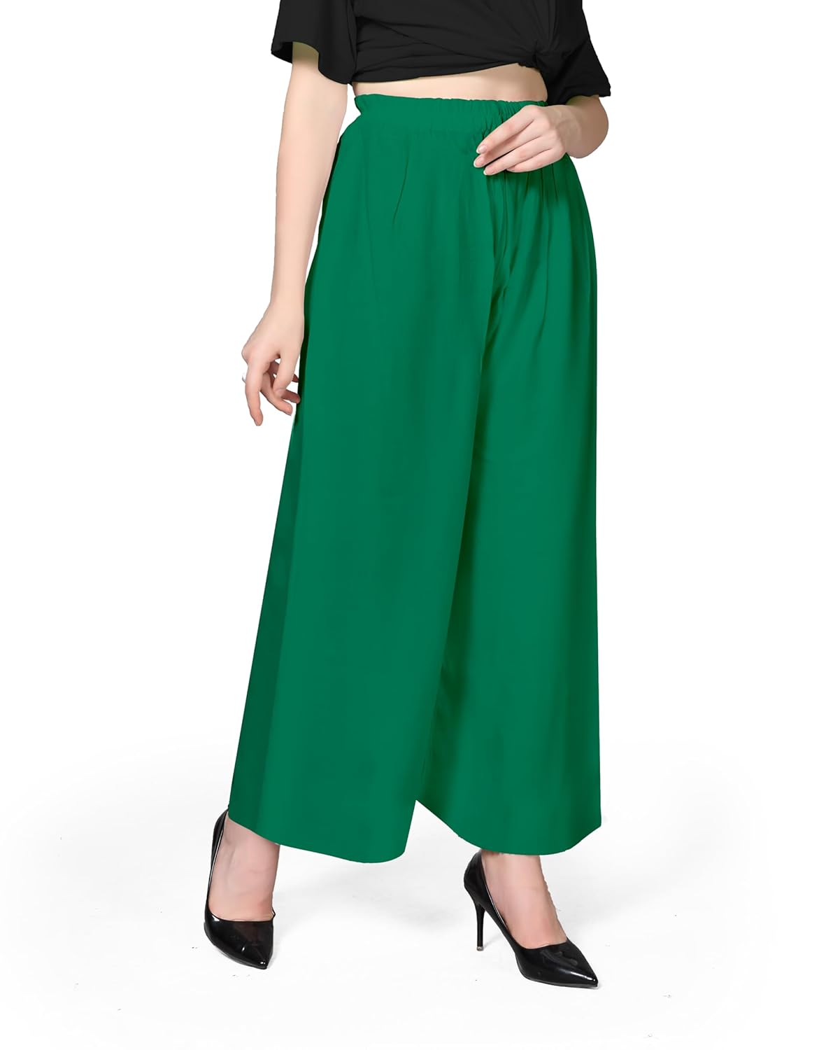 Pranjal Women's Premium Regular Fit Rayon Palazzo