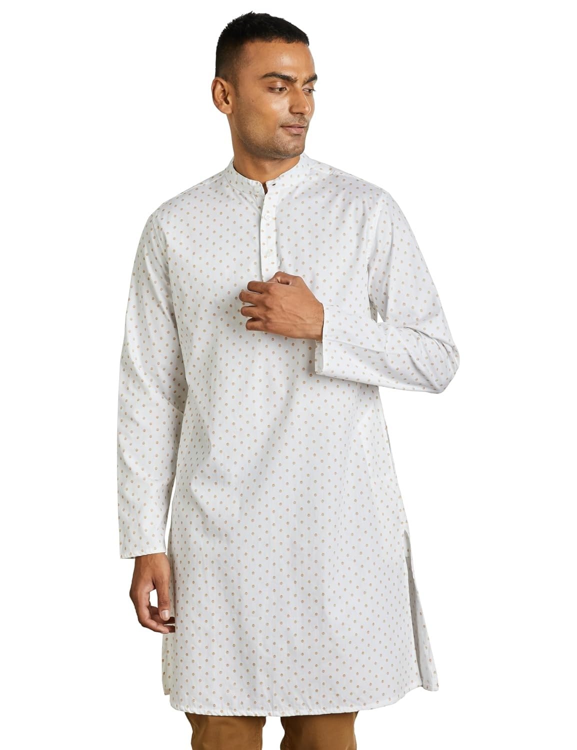 Symbol Men's Cotton Printed Long Kurta