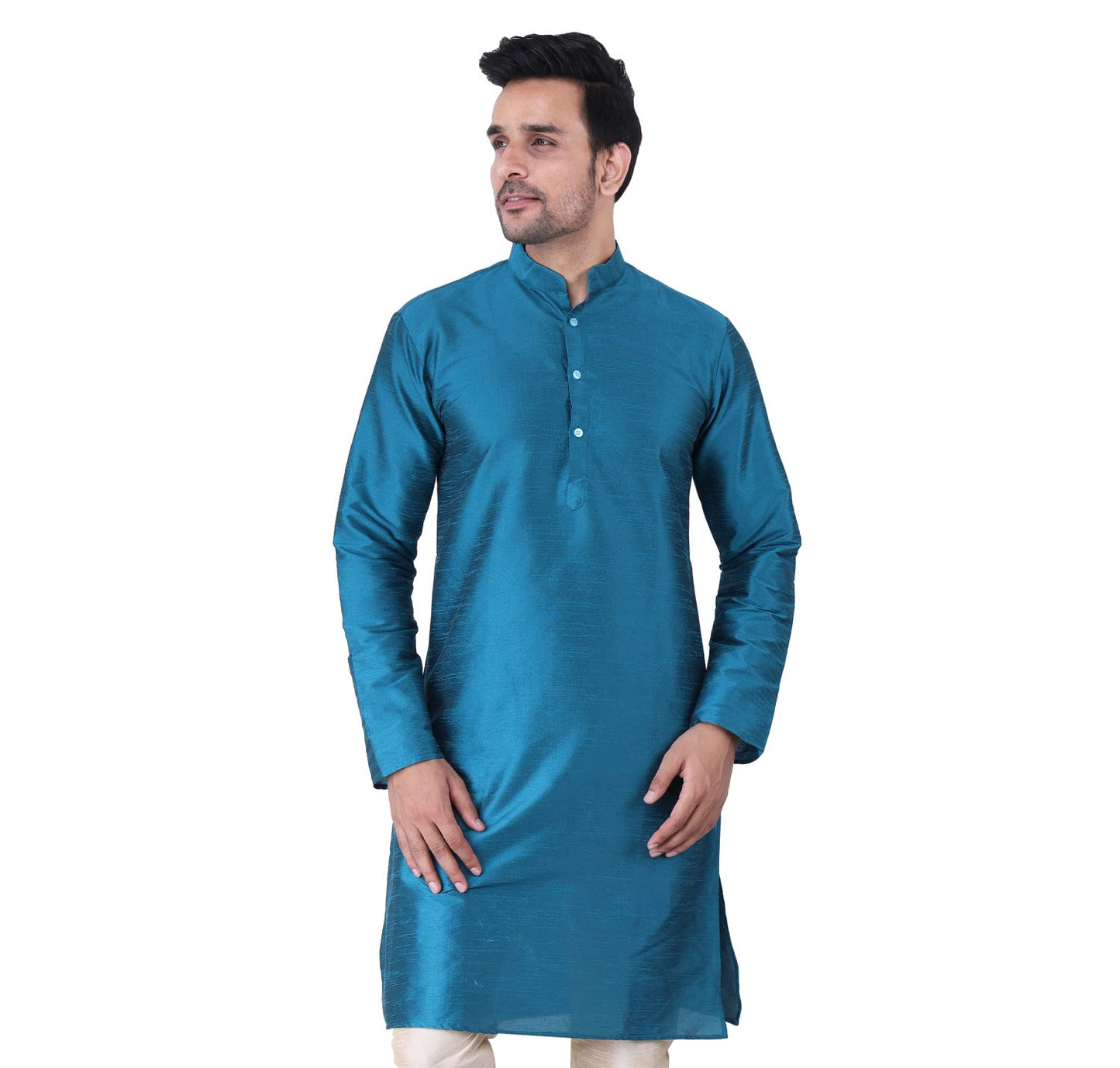 ZYMIN Men's Silk Blend Knee Length Solid Color Style