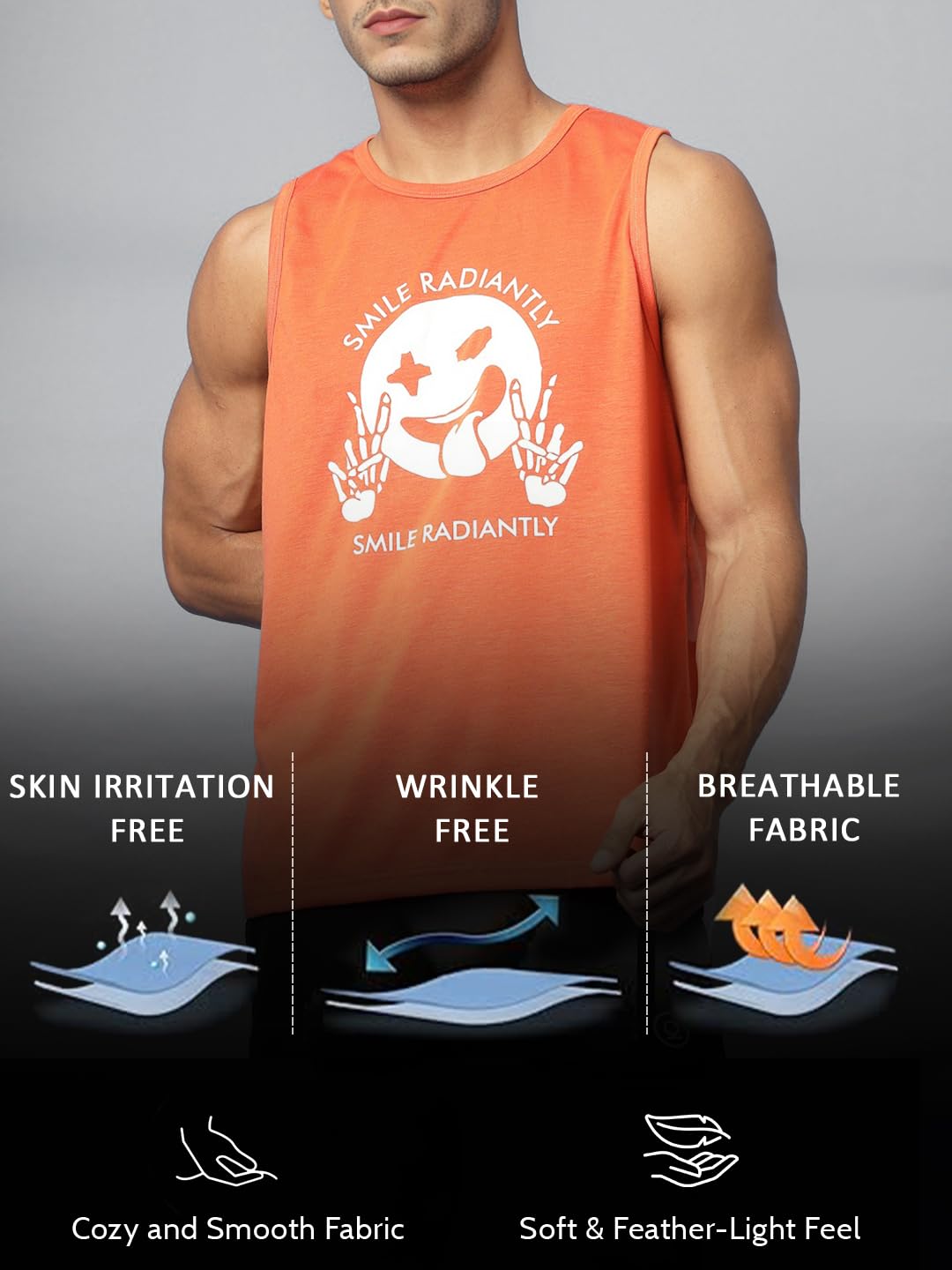 CHKOKKO Tank Tops Sleeveless T-Shirt for Men Cotton