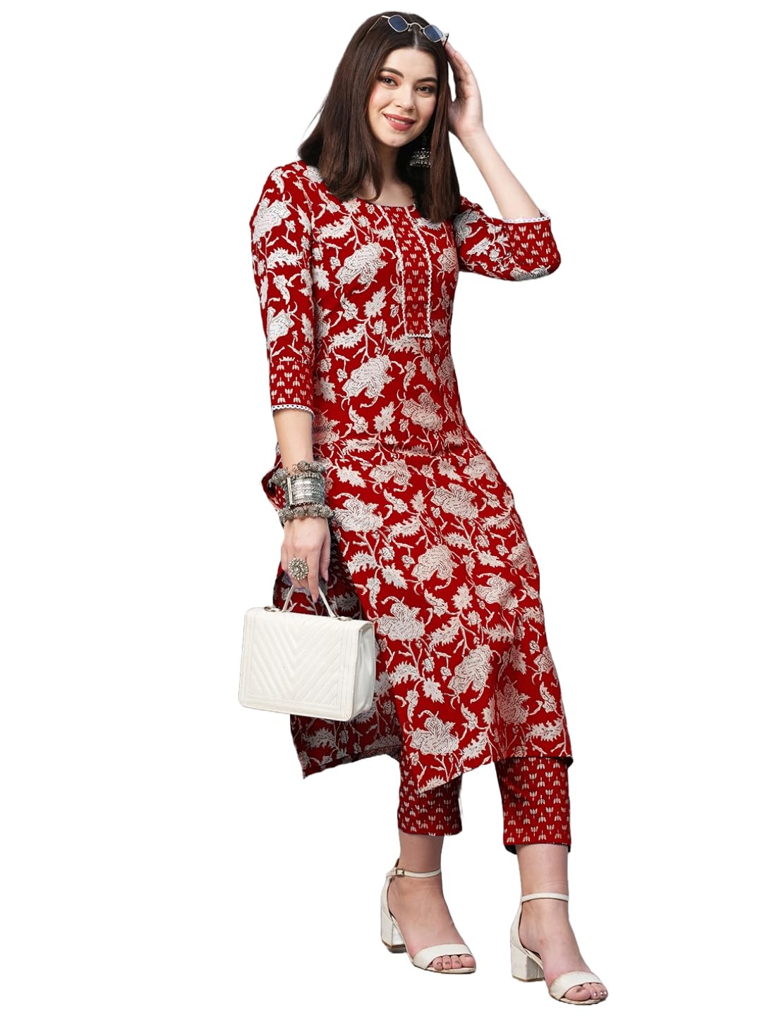 ANNI DESIGNER Women's Cotton Blend Kurta with Pant