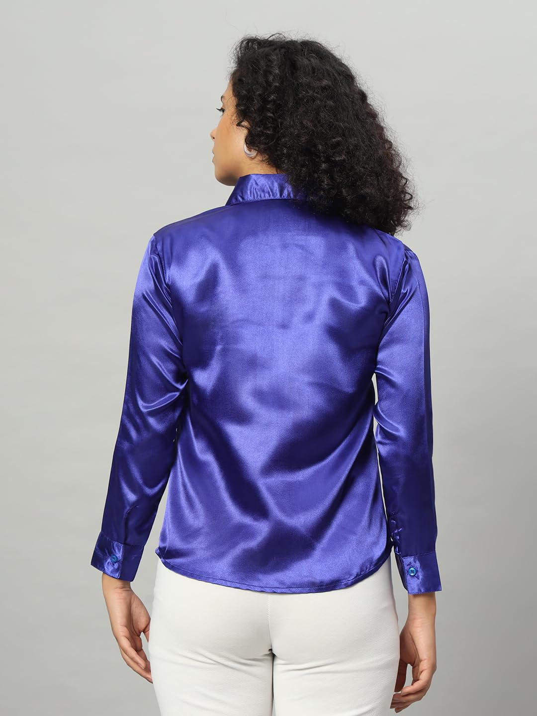 FUNDAY FASHION Women Solid Formal Satin Regular Fit Shirt