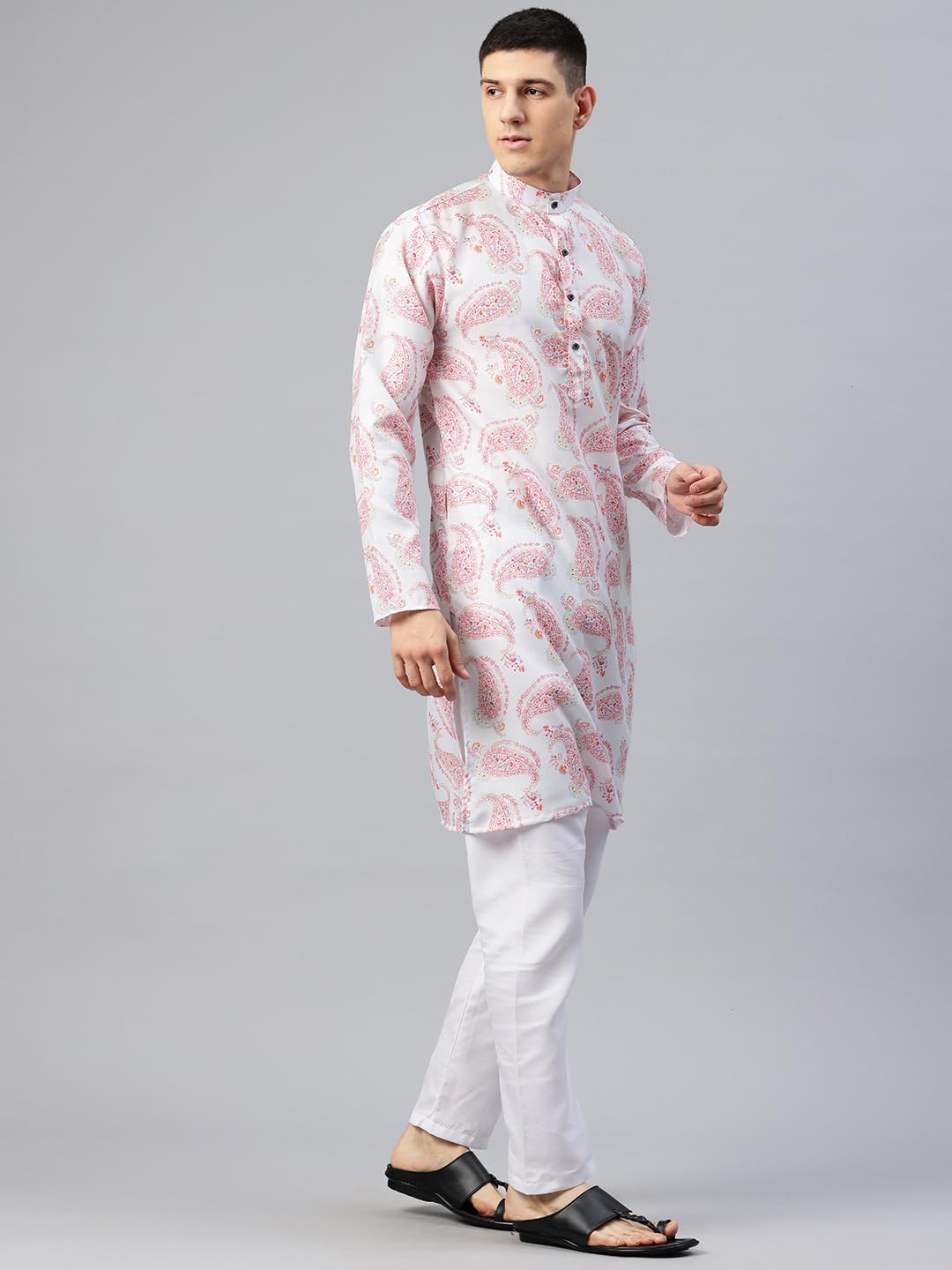 Luxrio Printed Kurta for Men Cotton Blend Linen