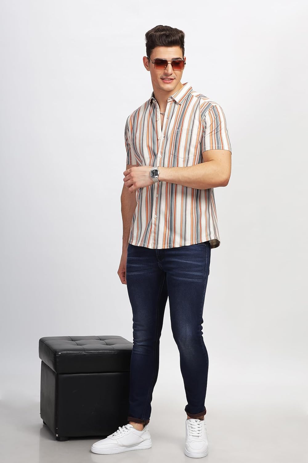 BULLMER Trendy Regular Fit Printed Causal Shirt for Men