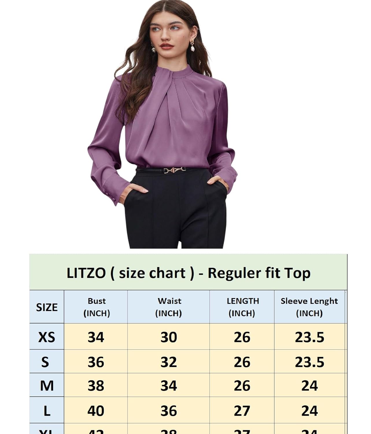 LITZO Top for Women Regular Fit Latest Stylish Office Wear Western Top (T-L-01-04)