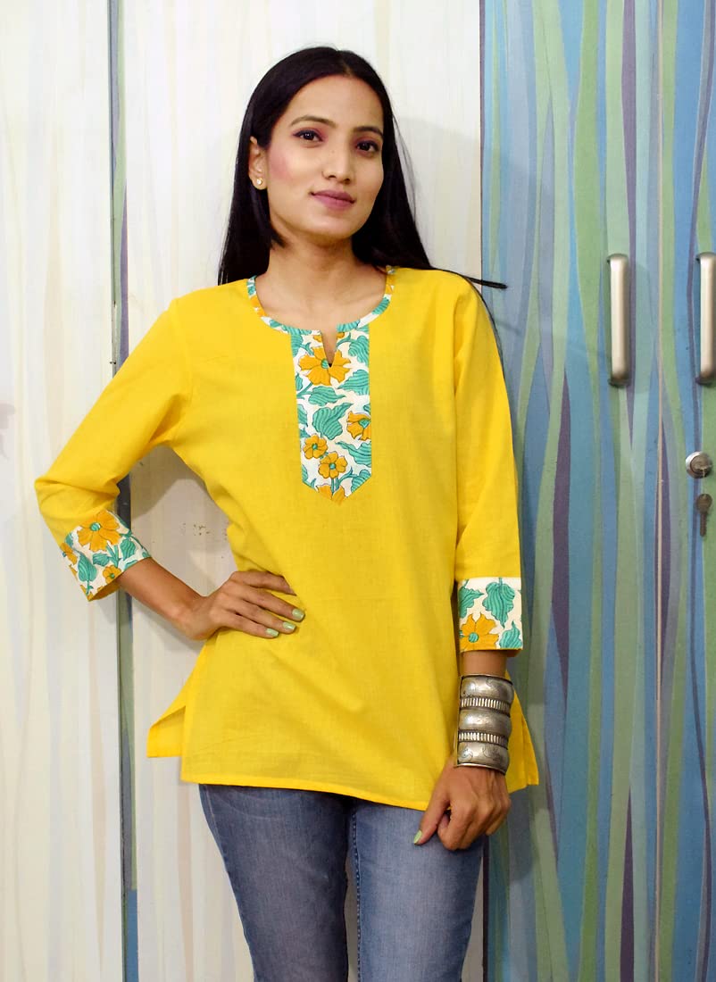 JAIPUR HAND BLOCK Women's Cotton Top |Tunic