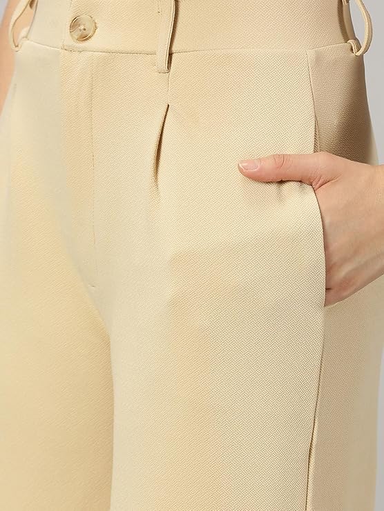 Elendra Women Trouser with Button Closure || Regular fit