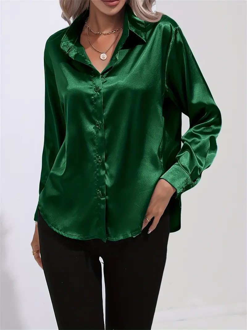 IndoPrimo Shirt for Women | Women Shirt | Shirt for Women | Full Sleeve Shirt for Women | Satin Shirt for Women | Western Shirt for Women Stylish | Shirt for Girls