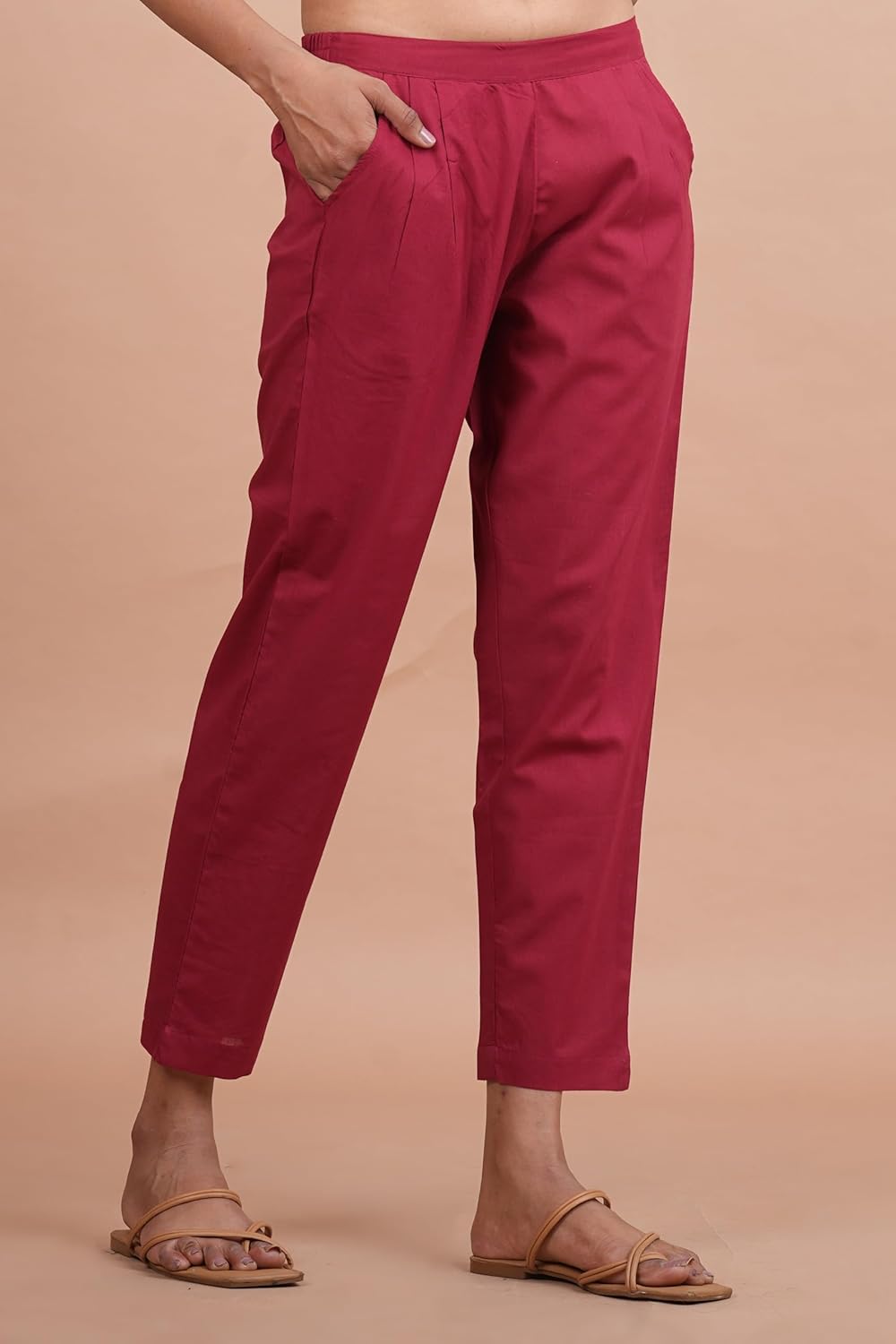 Jakpacks Cotton Ankle Fit Trouser Pants for Women
