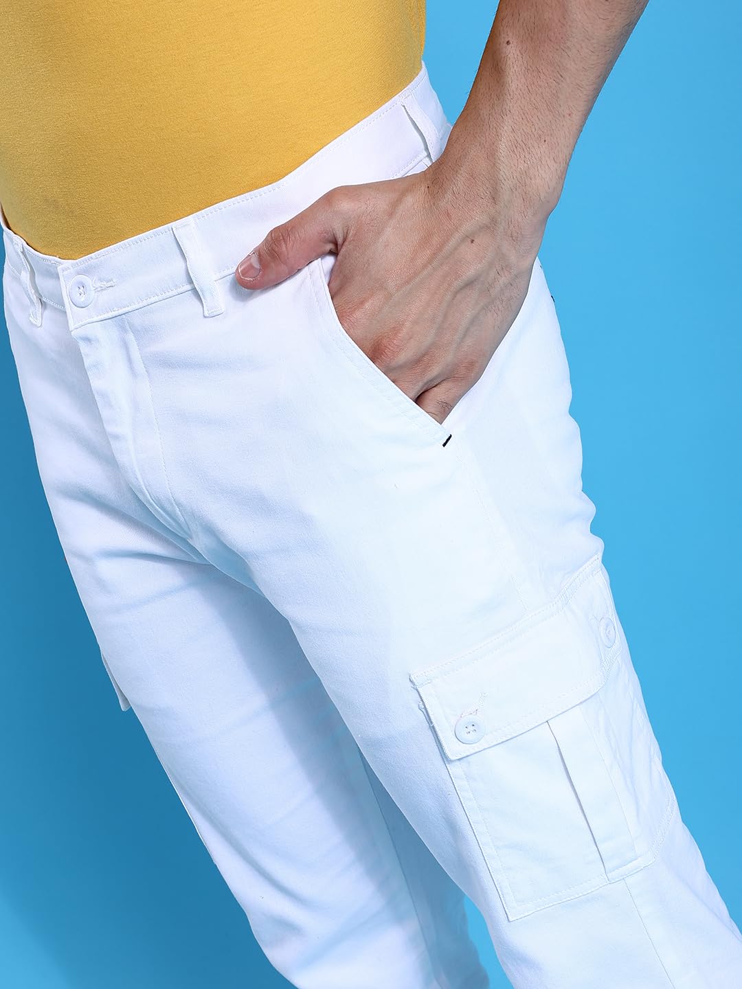 The Indian Garage Co Men's Slim Fit Mid Rise Cargo Pant