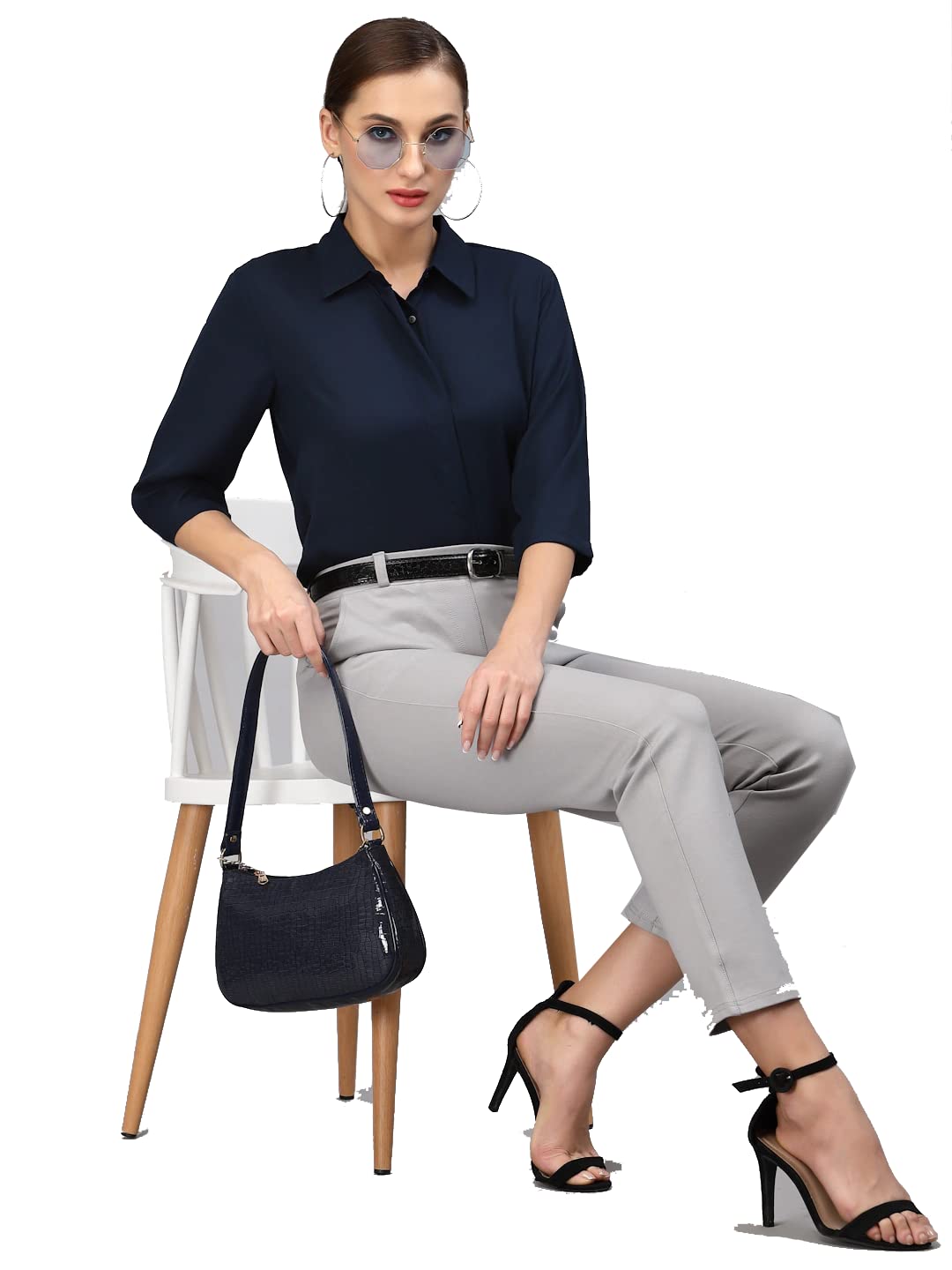 PRIASE B Women's Formal Shirt, 3/4 Sleeve