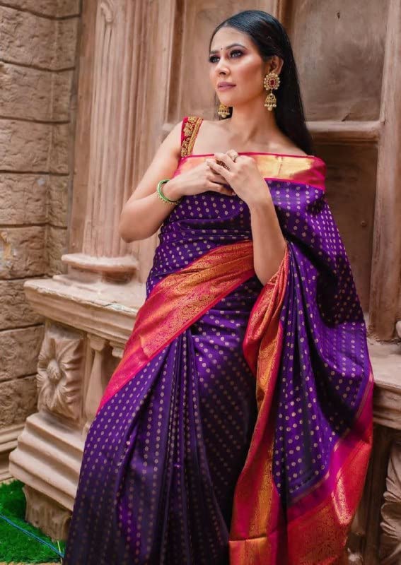 Women's Present Banarasi Soft Lichi Silk Saree