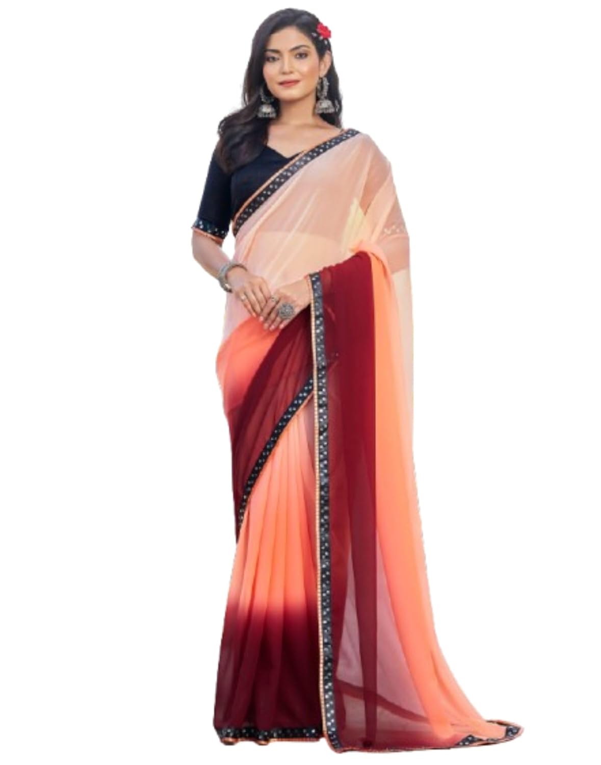 SIRIL Women's Printed Georgette Rocky