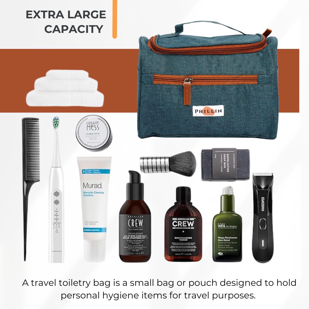 PHILLIN Bag for Men - Water Resistant Travel Pouch