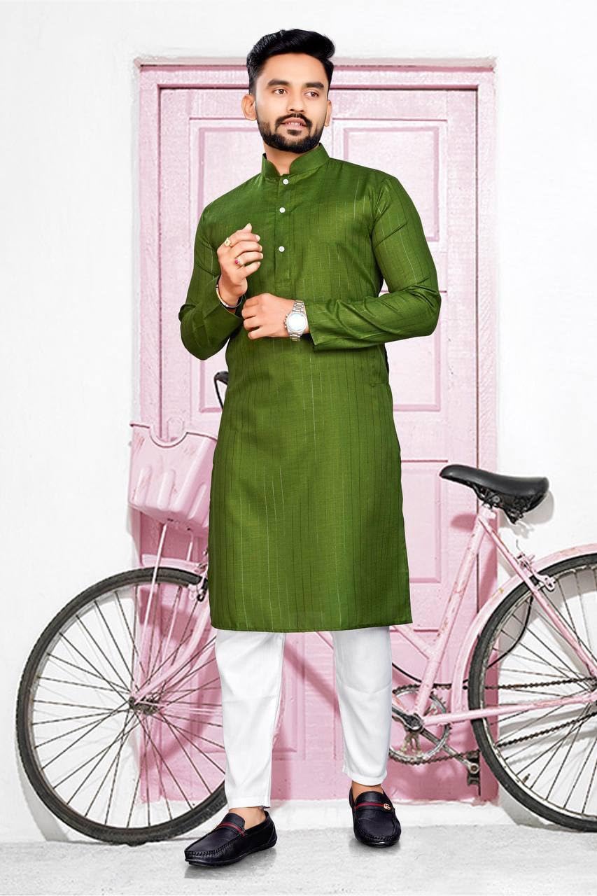 SOLOVIBES Men's Magic Cotton Solid Kurta