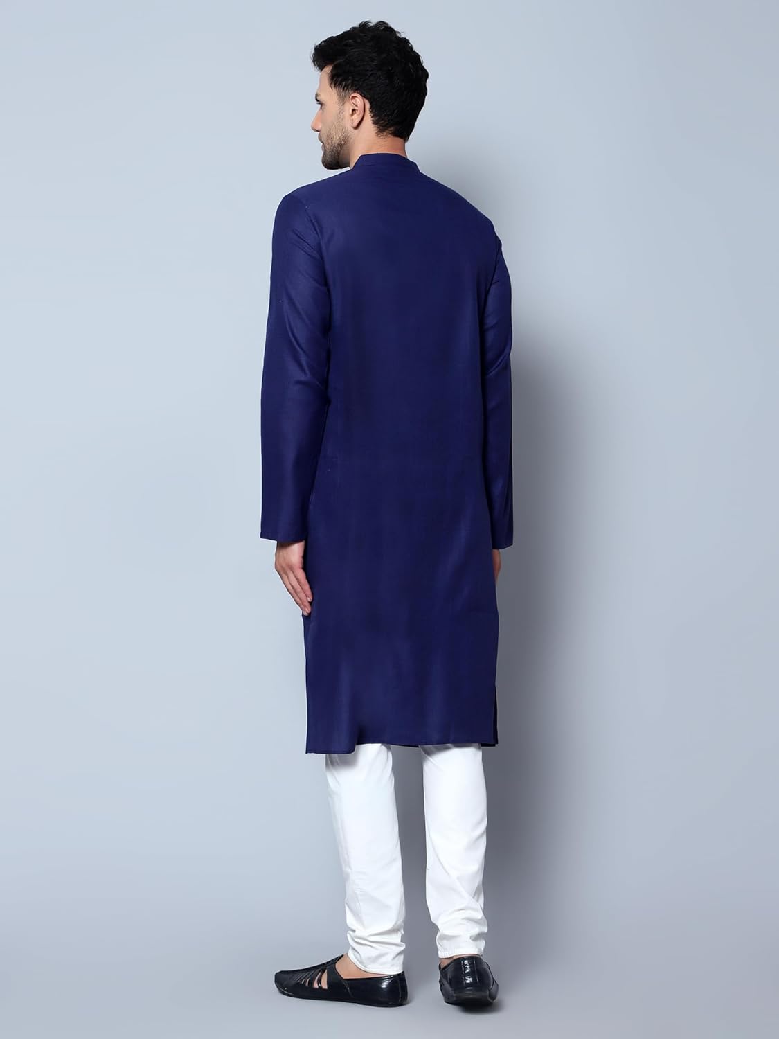 LATEST CHIKAN Men's Cotton Blend Solid Long Kurta