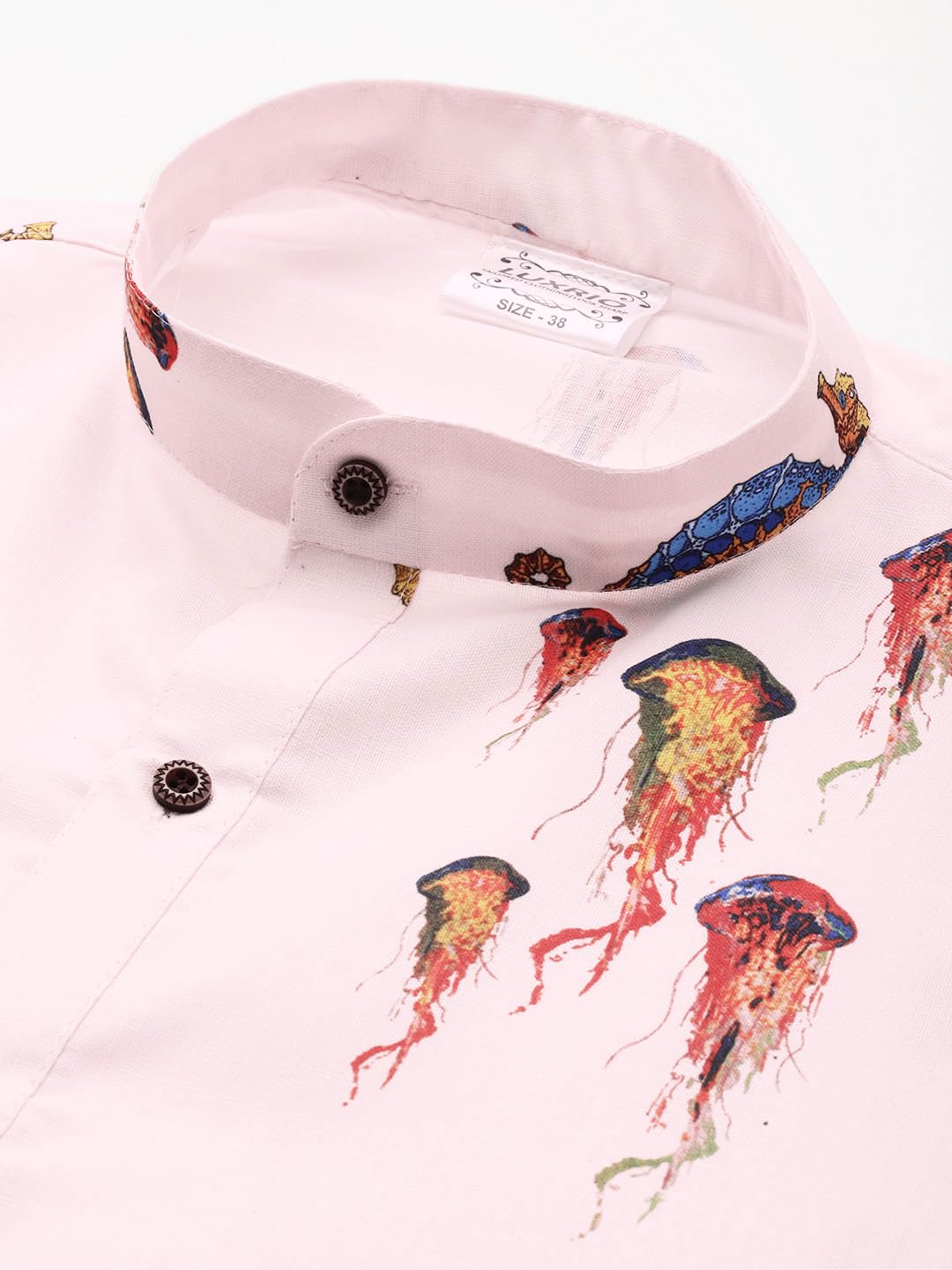 Luxrio Printed Kurta for Men Cotton Blend Linen Abstract