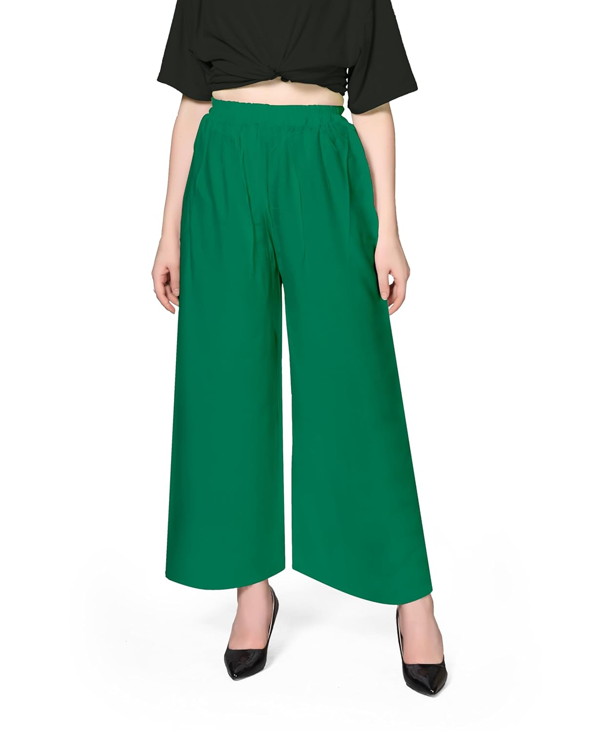 Pranjal Women's Premium Regular Fit Rayon Palazzo