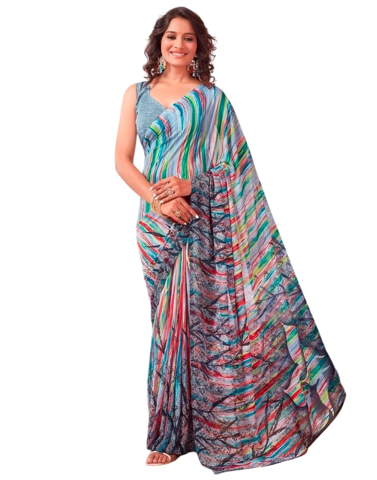 FASHION Women's Georgette Floral Printed Saree