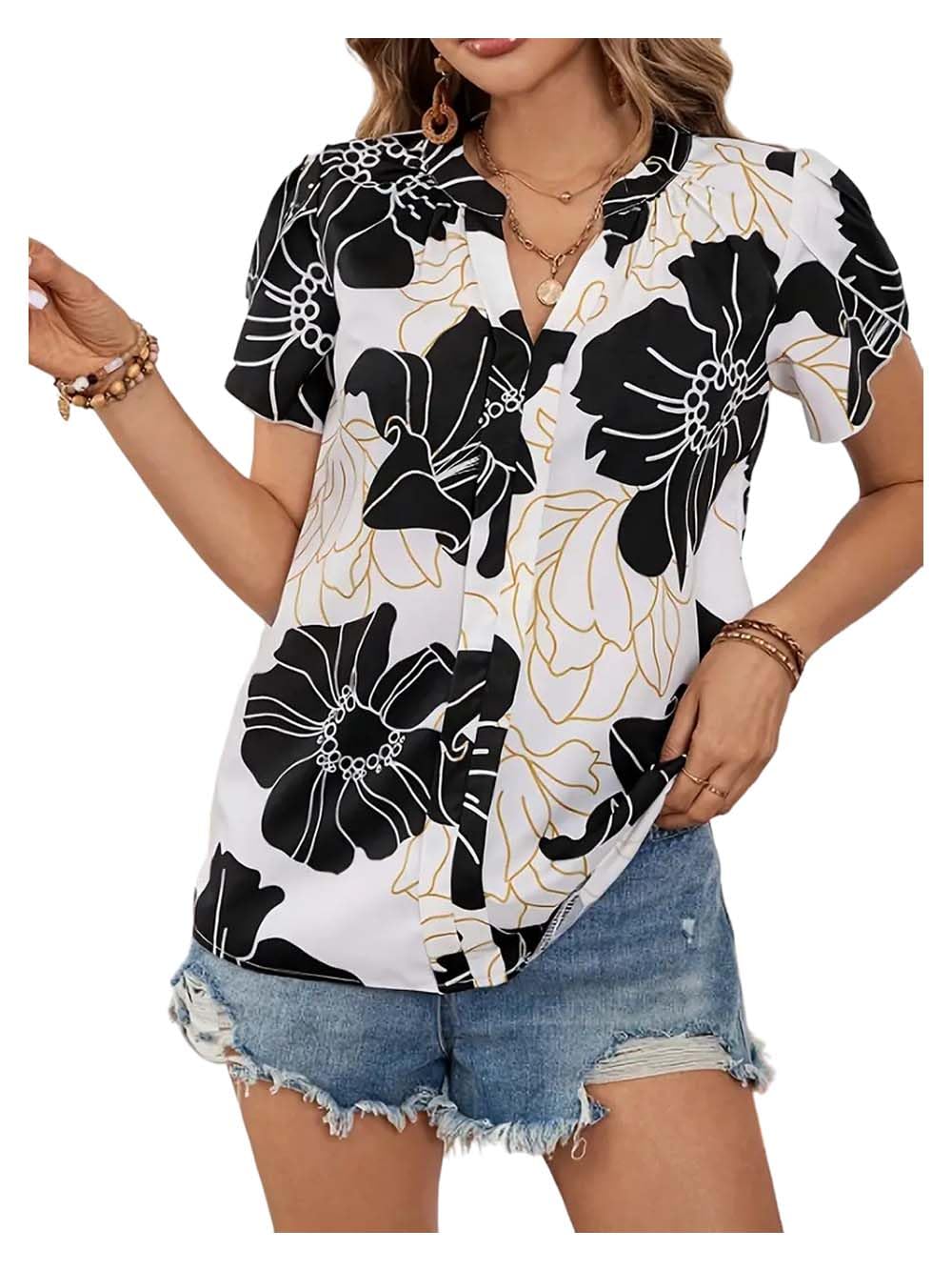 DEIDAD Women's Floral Regular Fit Shirt