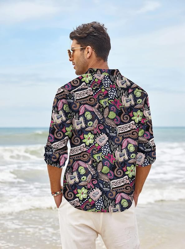 Bellstone Men's Cotton Blend Full Sleeve Printed
