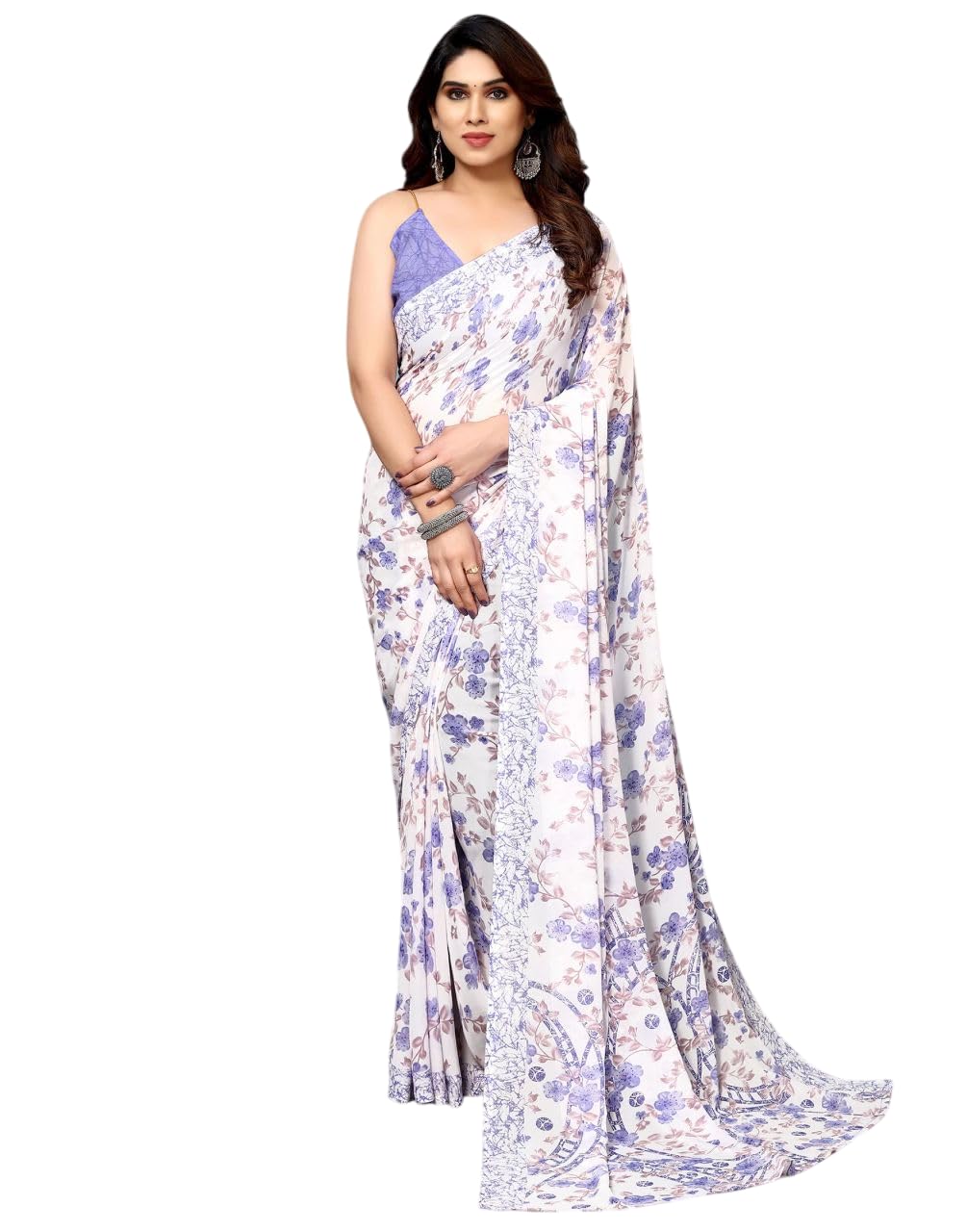 FASHION Women's Georgette Floral Printed Saree