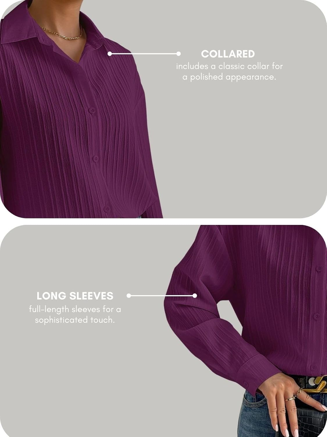 GRECIILOOKS Shirt for Women | Women Shirt | Long Shirt for Women | Shirt Tops for Women | Oversized Shirt for Women