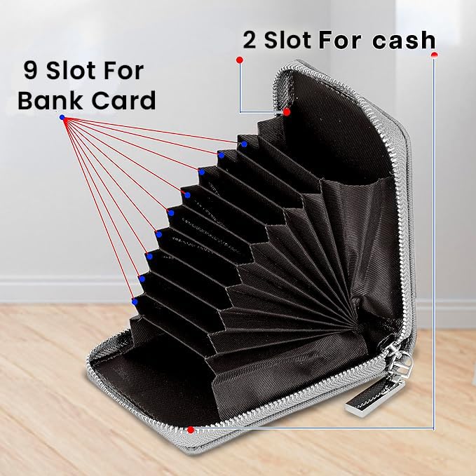 Storite PU Leather 9 Slot Vertical Credit Debit Card
