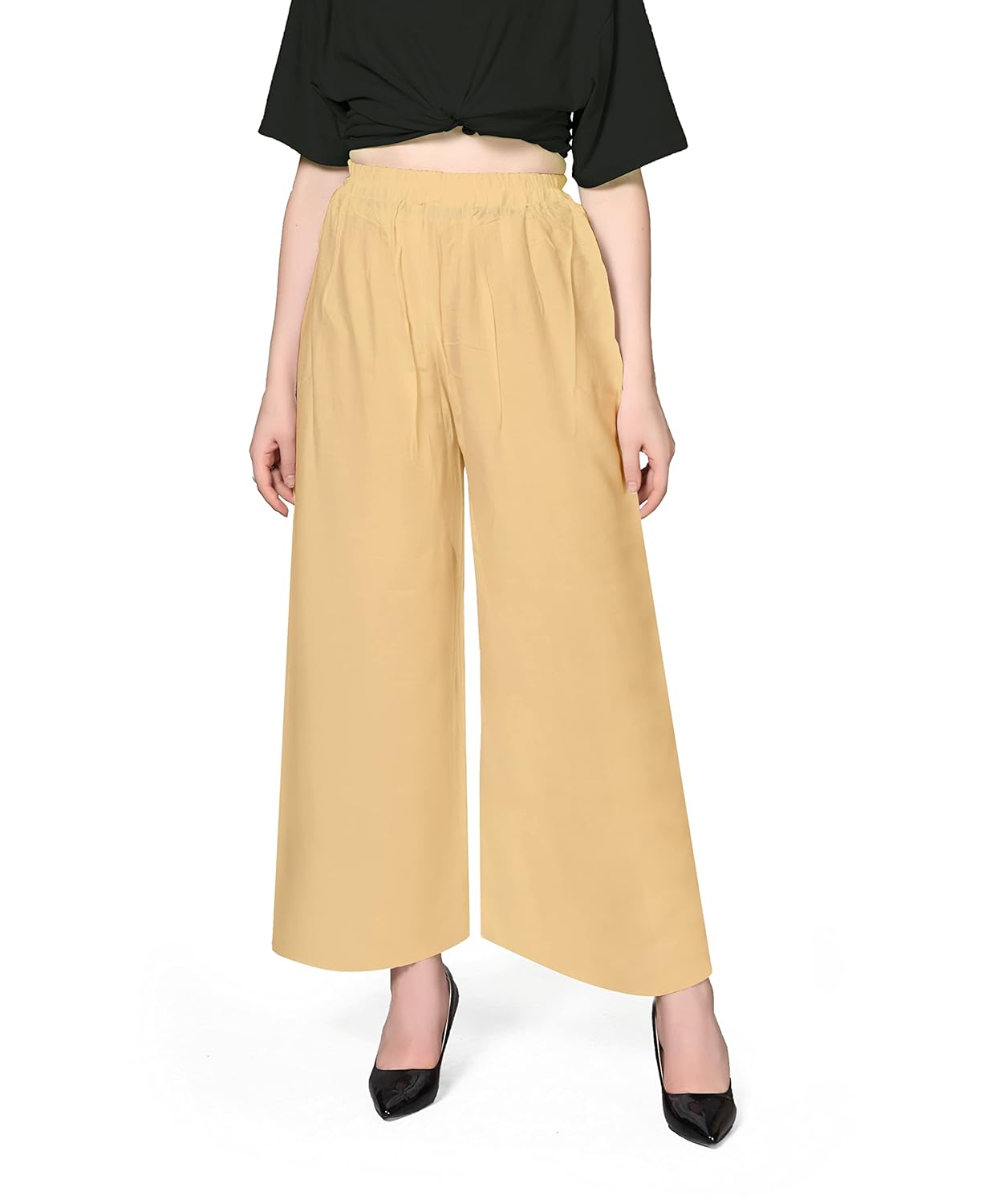 Pranjal Women's Premium Regular Fit Rayon Palazzo