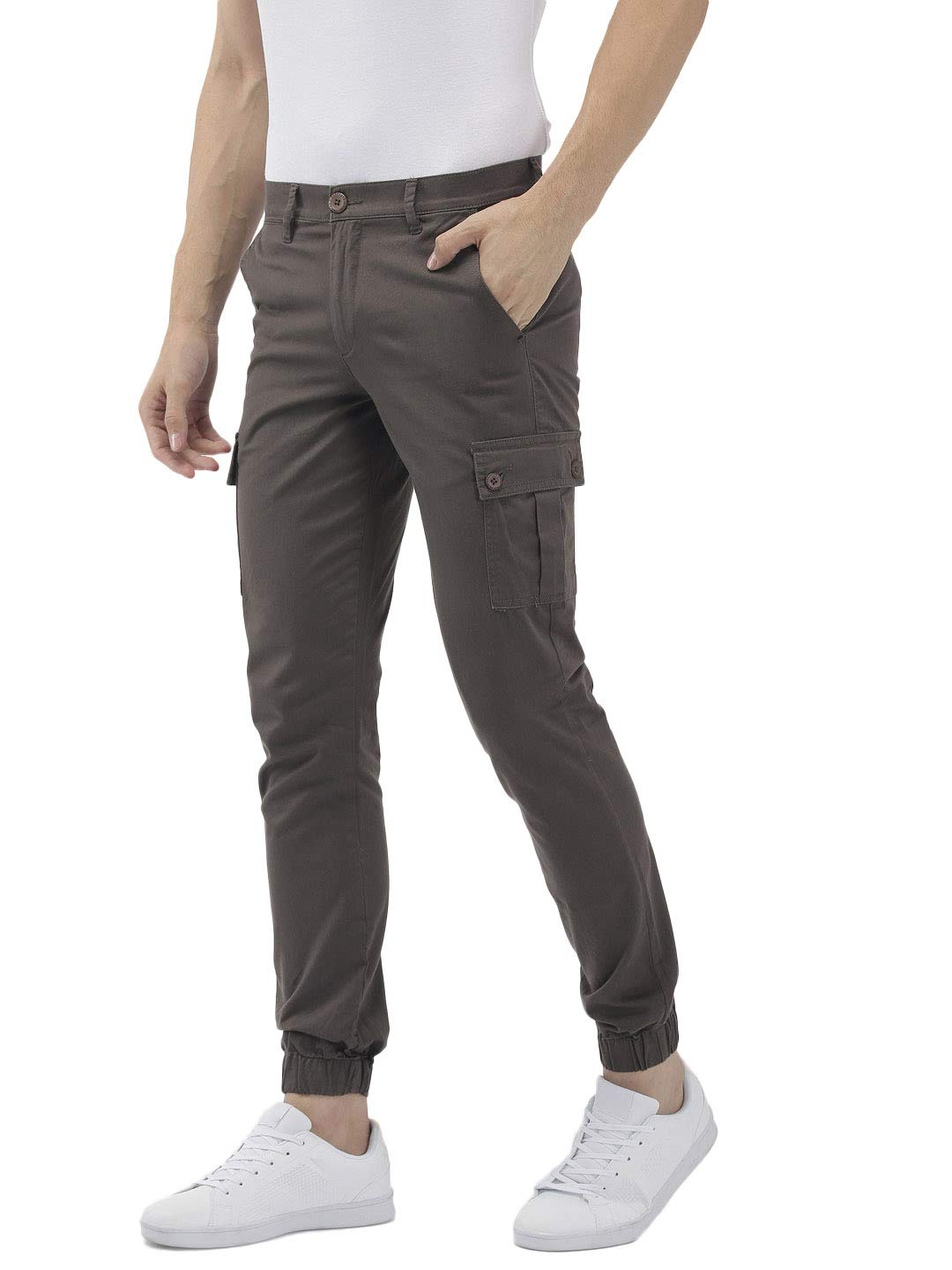 The Indian Garage Co Men's Slim Fit Mid Rise Cargo Pant