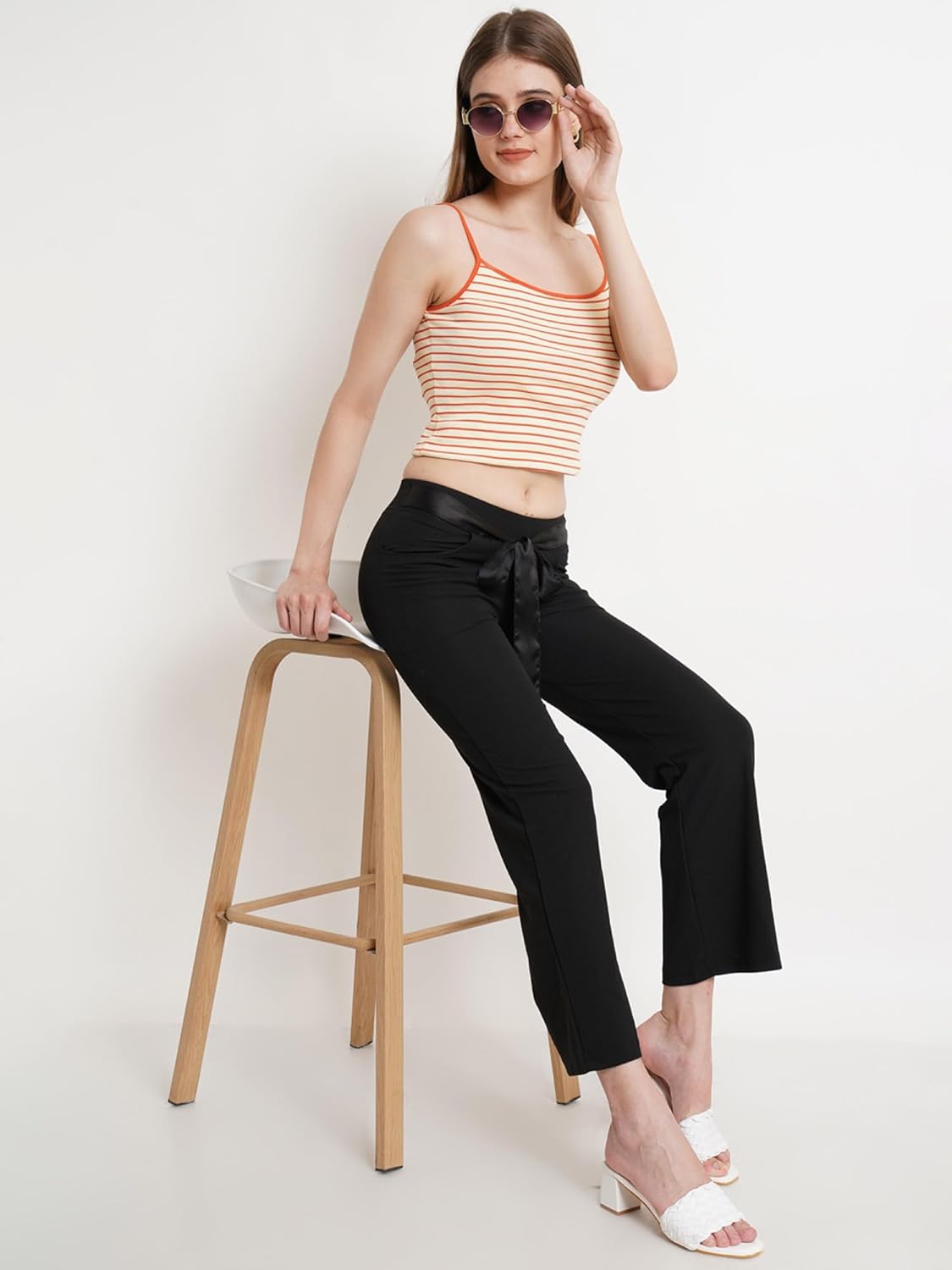 POPWINGS Casual Solid Regular Fit Solid Trouser