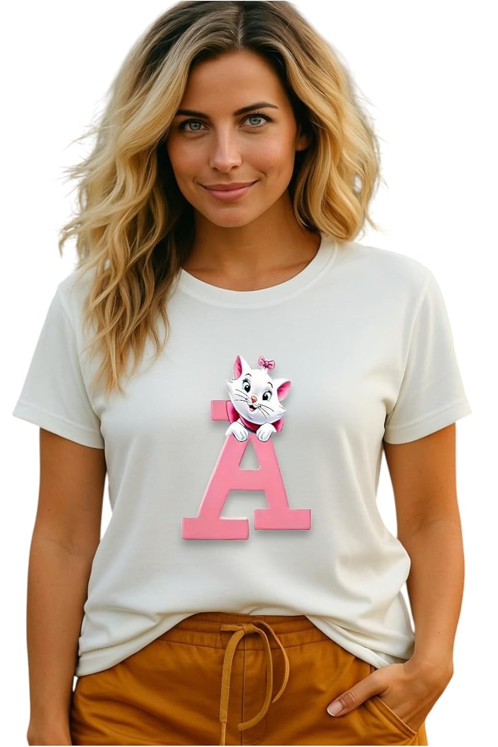 Adixus Women's Bee Happy Graphic Print T-Shirt, White, Crew Neck, Polyester