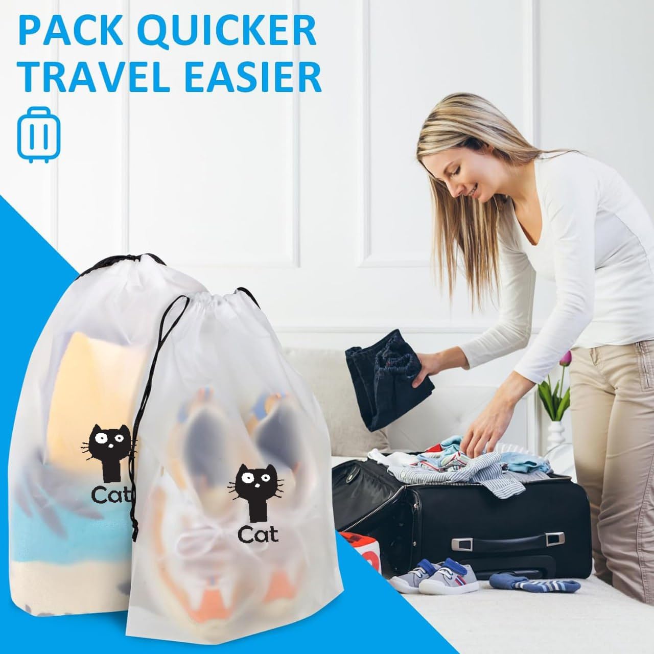 Pristu Pack of 20 Pcs Shoe Bag Cover for Shoe Storage