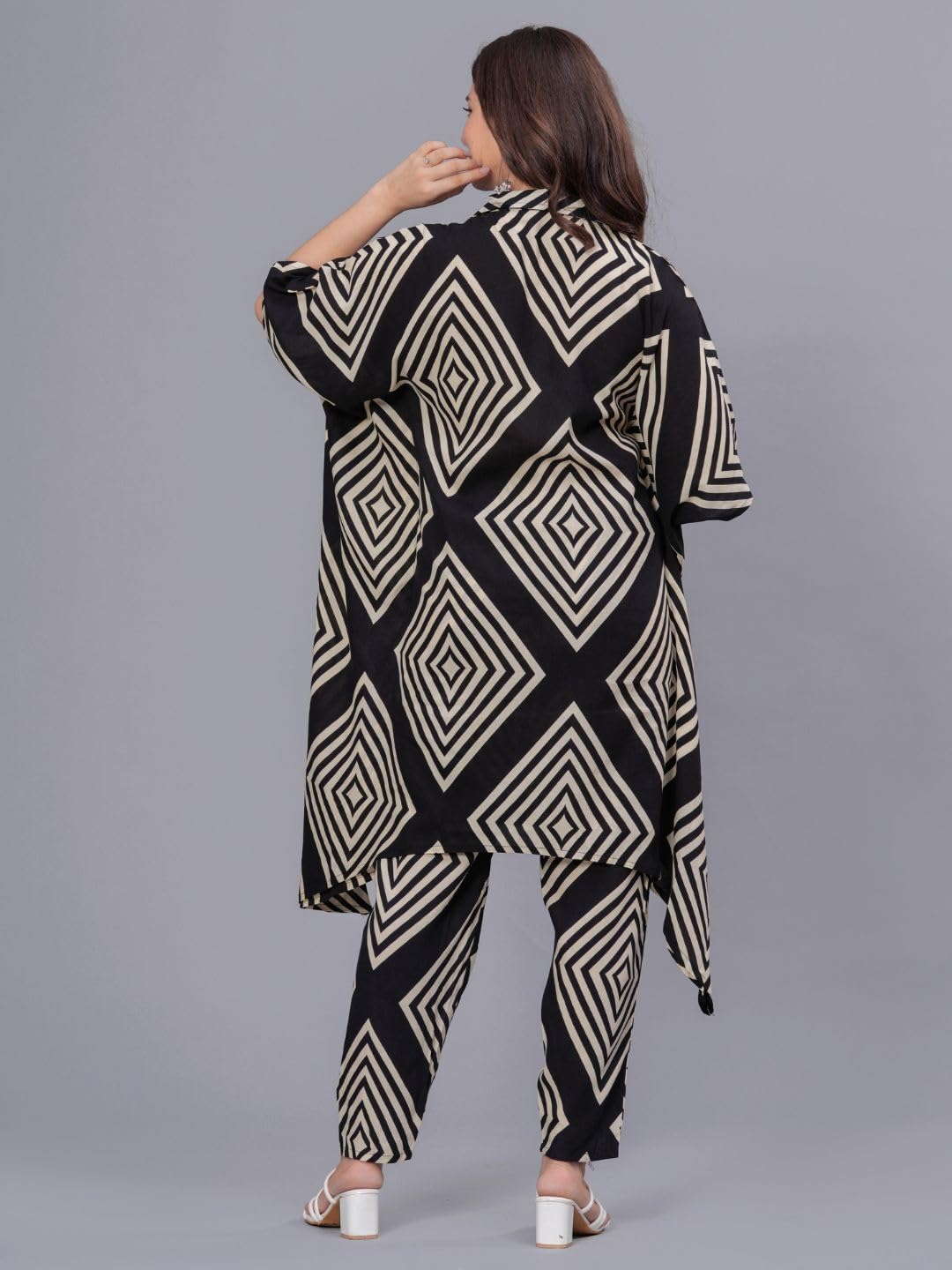 rytras Rayon Women's Printed Kaftan Kurta Pant Set