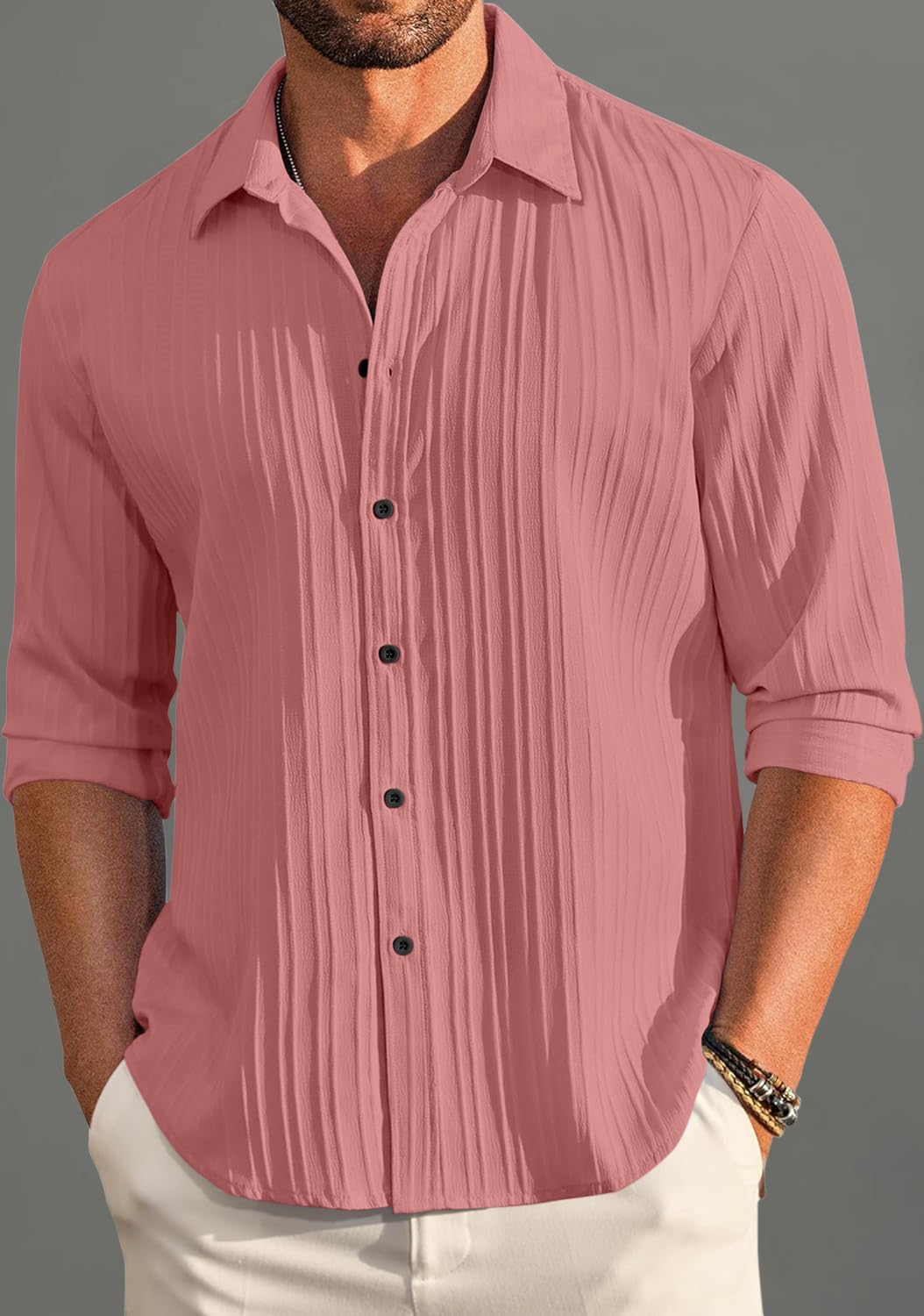 ROYALSCOUT Men's Cotton Blend Full Sleeve Short Kurta