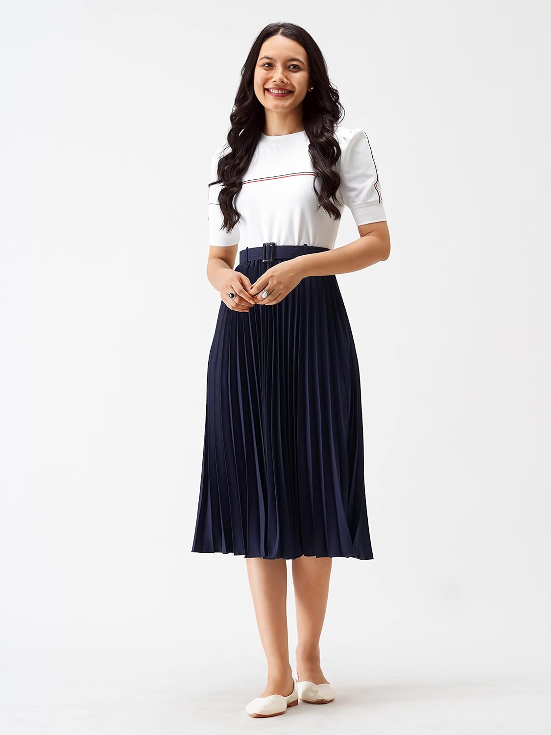 AASK Women Fit& Flare Polyster Solid Dress for Women