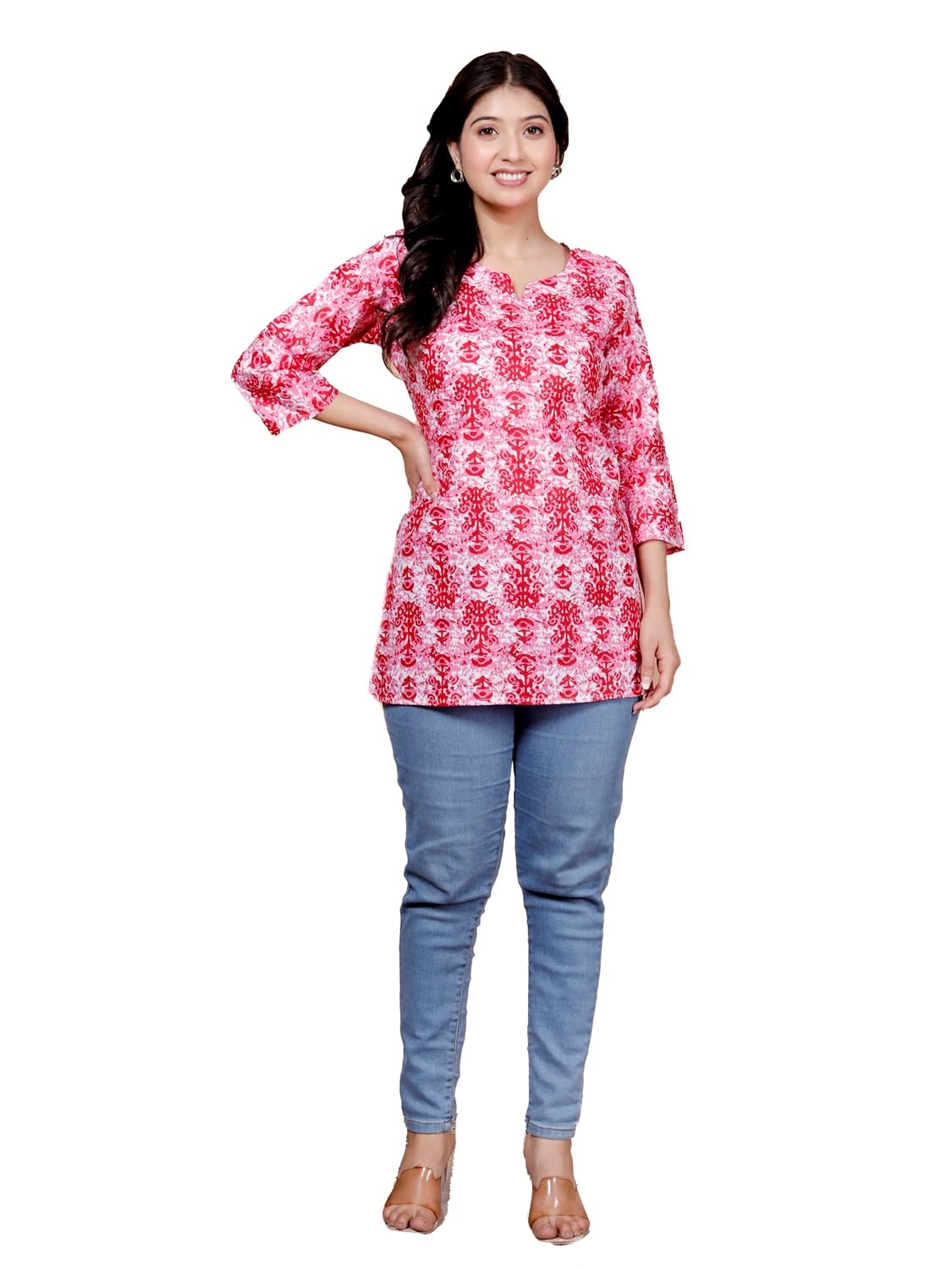 Women's Casual Jaipuri Cotton Printed Short Kurta