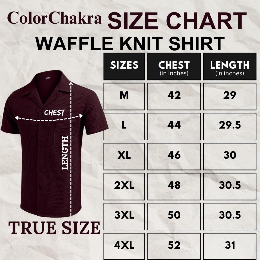 ColorChakra Casual Waffle Knit Shirt for Men